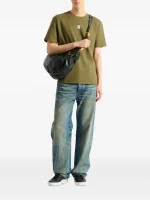 Balmain T-shirts with embroidered logo back view displaying rear design and garment structure
