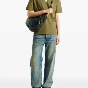 Balmain T-shirts with embroidered logo back view displaying rear design and garment structure