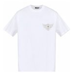Front view of Balmain embellished T-shirt featuring detailed embellishment work on premium cotton fabric with classic crew neck design