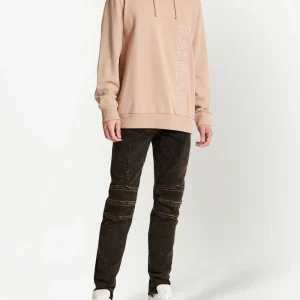 Balmain logo-embossed cotton hoodie