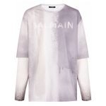 Balmain logo-print organic cotton T-shirt front view showing signature logo design on soft organic cotton fabric for men's casual wear