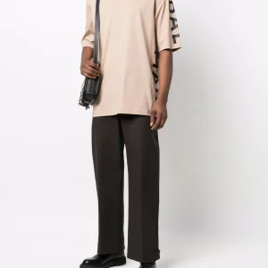 Back view of Balmain logo-print sleeves T-shirts showing clean rear design and signature designer fit
