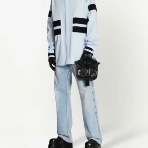 Balmain loose-fit straight-leg jeans back view with straight denim structure and clean finish