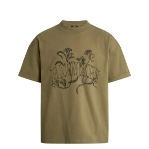Balmain printed Balmain Bloom T-shirt front view with floral print design and classic crew neck