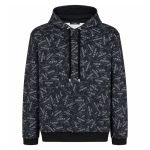 Front view of Balmain Couture Label-print hoodie showing the signature label print and hooded design.