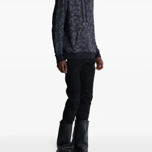 Back view of Balmain Couture Label-print hoodie showing the rear design and comfortable hooded fit.