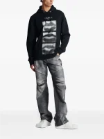 Back view of Balmain lips print hoodie showing clean rear design premium cotton men's designer hoodie