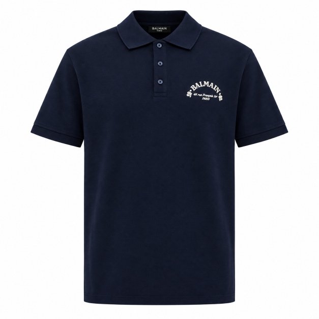 Balmain logo-print cotton polo shirt Balmain logo-print cotton polo shirt